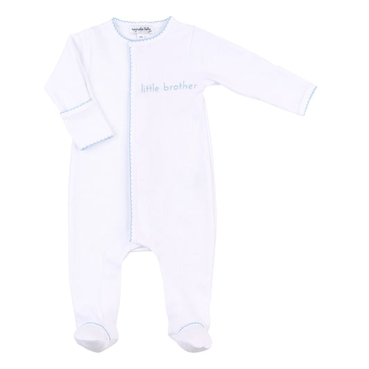 Magnolia Baby Little Brother Embroidered Footie
