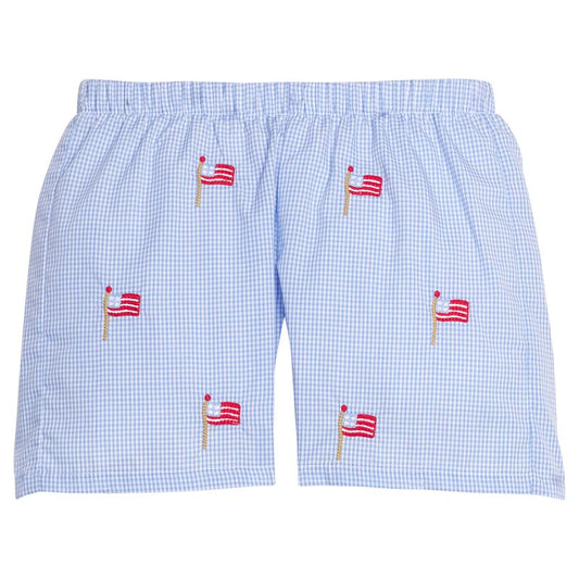 Little English Embroidered Basic Short - Flags