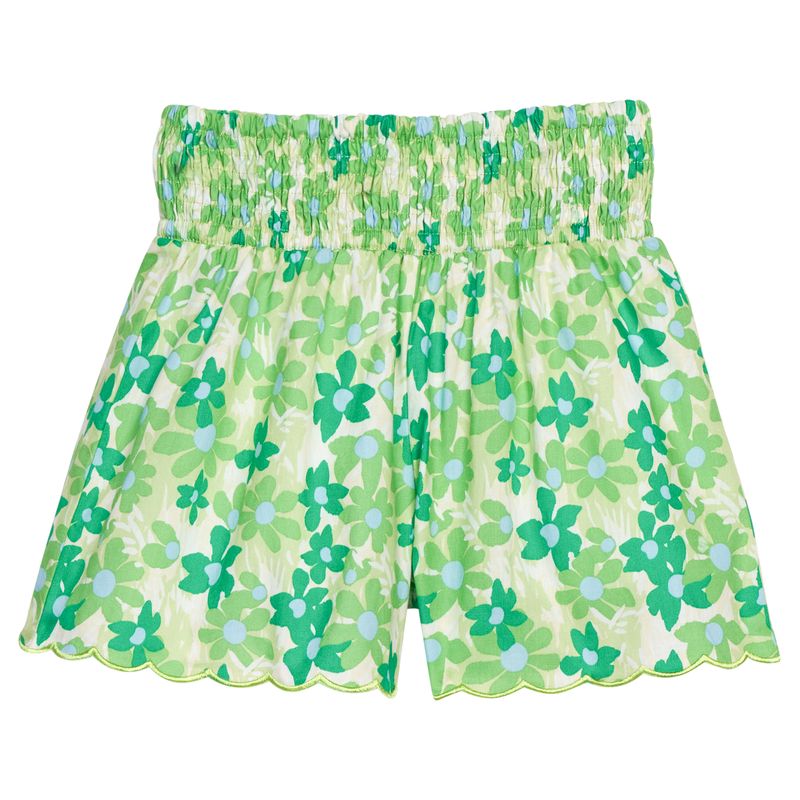 Bisby Shirred Shorts- Greenspring Groovy Floral