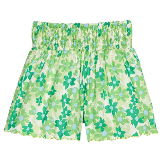 Bisby Shirred Shorts- Greenspring Groovy Floral