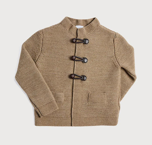 Pepa London Toggle Fastening Knitted Cardigan in Oatmeal