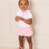 Catherine Gingham Button Detail Bloomers in Pink