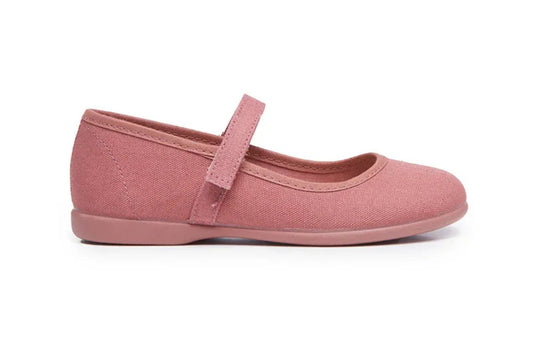 Children Chic Alma Rosewood Canvas Mary Janes