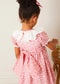 Emilia Floral Hand Smocked Ruffle Collar Dress
