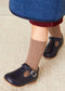Navy Leather T Bar Baby Shoes