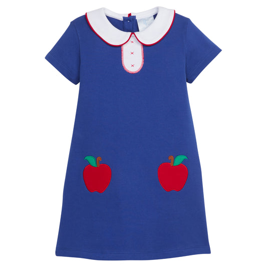 Little English Applique Millie Dress- Apple