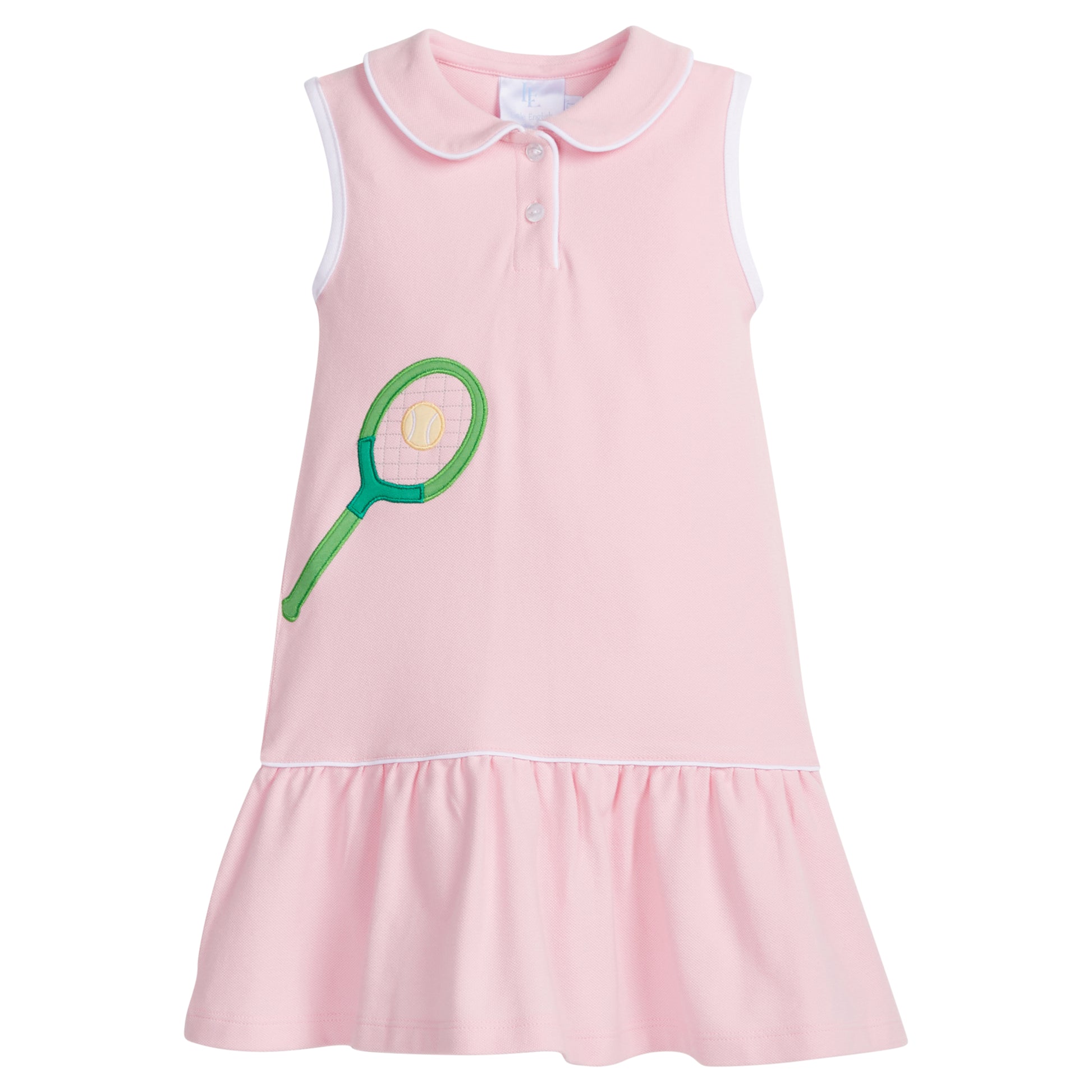 Little English Applique Polo Dress- Tennis