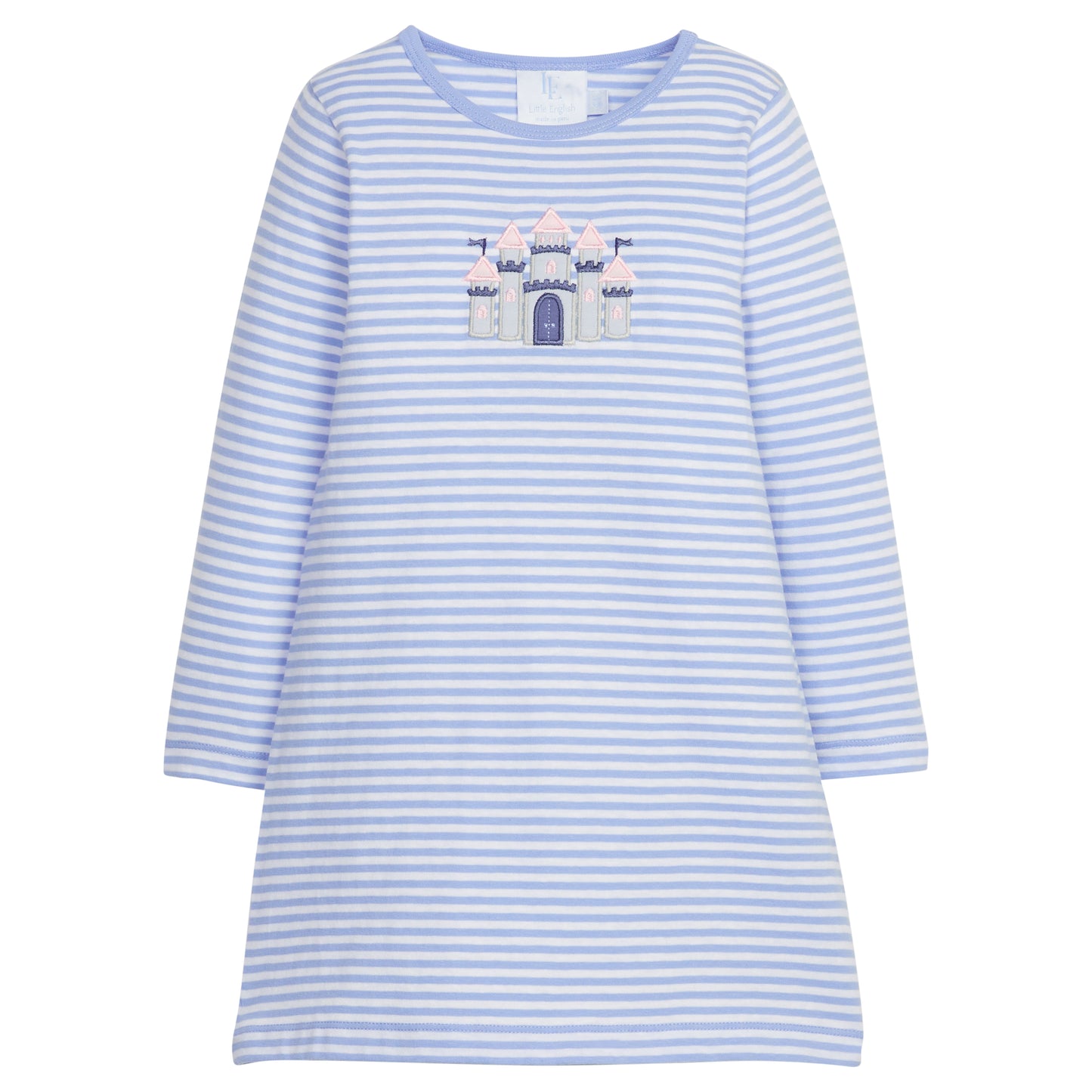 Little English Applique T-Shirt Dress - Castle