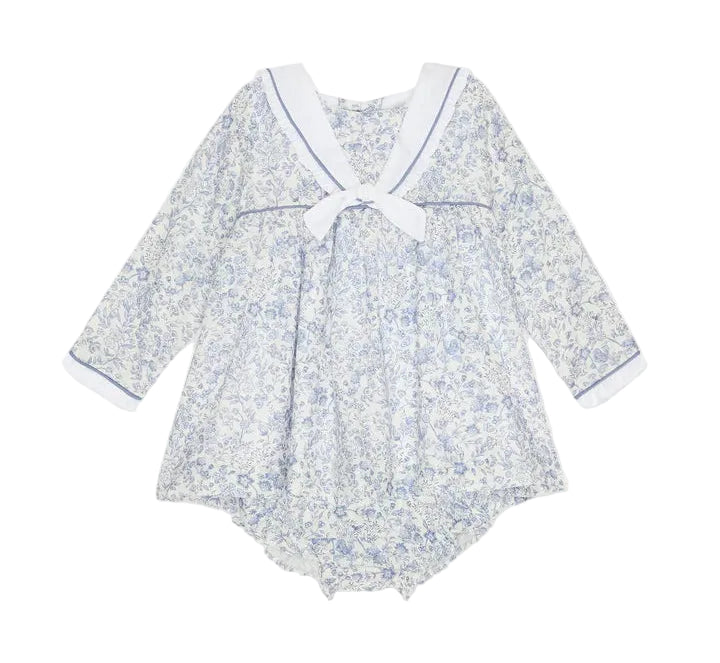 La Coqueta Dark Blue Floral Aranda Baby Girl Set
