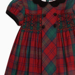 La Coqueta Red Tartan Arcadia Baby Girl Hand-Smocked Set