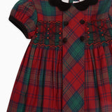 La Coqueta Red Tartan Arcadia Baby Girl Hand-Smocked Set