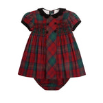La Coqueta Red Tartan Arcadia Baby Girl Hand-Smocked Set