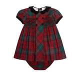 La Coqueta Red Tartan Arcadia Baby Girl Hand-Smocked Set