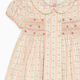 La Coqueta Pink Floral Stripe Arcadia Baby Girl Hand Smocked Set