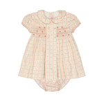 La Coqueta Pink Floral Stripe Arcadia Baby Girl Hand Smocked Set