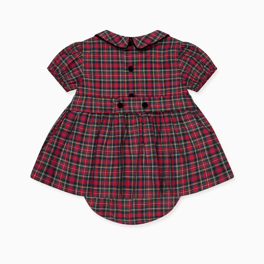 La Coqueta Red Tartan Arcadia Hand-Smocked Set
