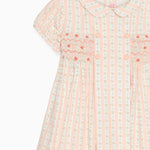 La Coqueta Pink Floral Stripe Arcadia Hand Smocked Dress