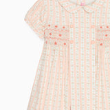 La Coqueta Pink Floral Stripe Arcadia Hand Smocked Dress