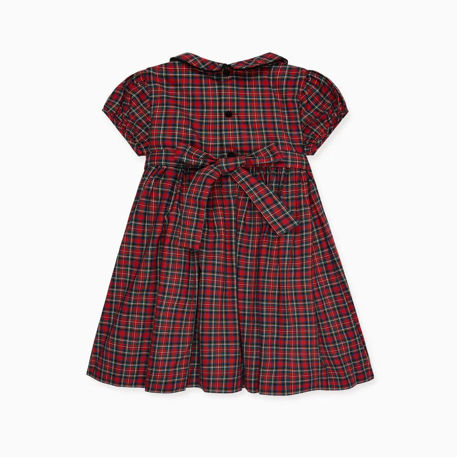 La Coqueta Red Tartan Arcadia Girl Hand-Smocked Dress