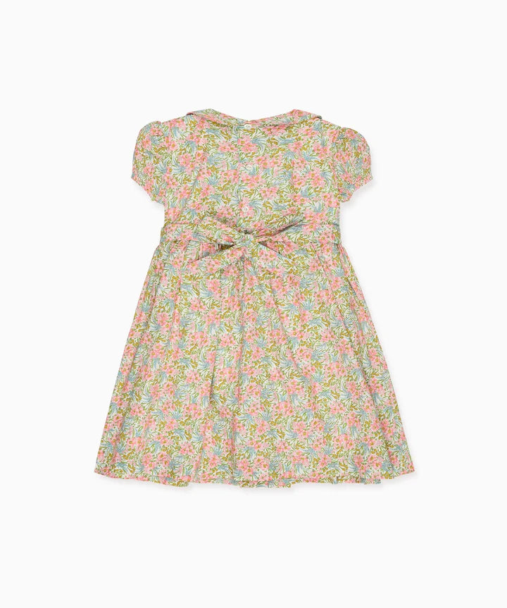 la coqueta Pink Floral Arcadia Girl Made With Liberty Fabric Hand-Smocked Dress