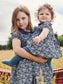 Navy Floral Arcadia Baby Girl Hand Smocked Set