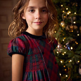 La Coqueta Red Tartan Arcadia Girl Hand-Smocked Dress