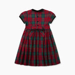 La Coqueta Red Tartan Arcadia Girl Hand-Smocked Dress