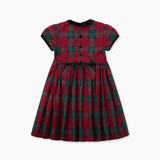 La Coqueta Red Tartan Arcadia Girl Hand-Smocked Dress