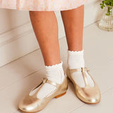 Pepa London Gold Leather Charlotte Shoes