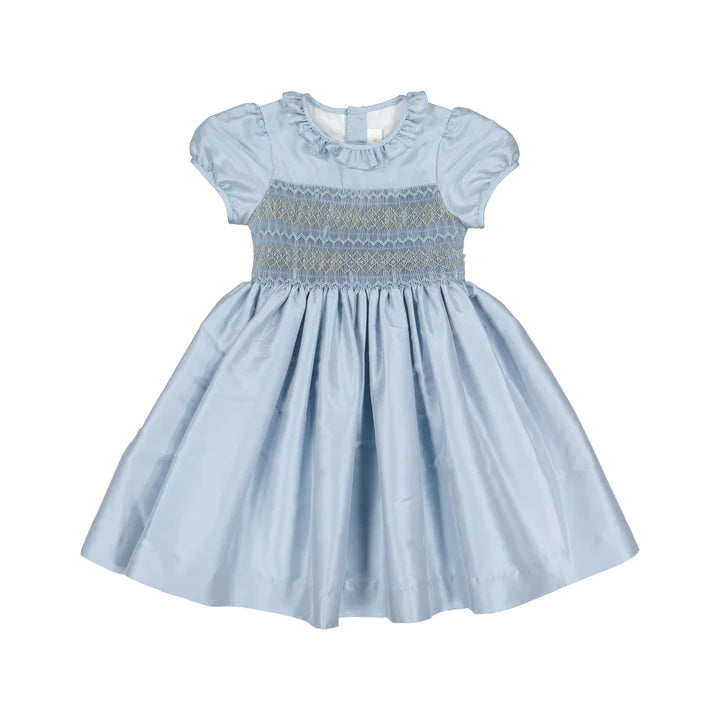 Antionette Paris Astrid Blue Silk Smocked Dress – Jojo Mommy