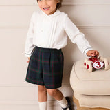 Kinnerton Tartan Peter Pan Collar Long Sleeve Two Piece Set in Green
