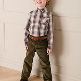 Pepa London Burgundy Olive Green Five Pocket Trousers