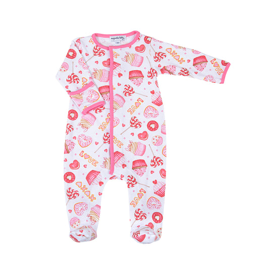 Magnolia Baby XOXO Sweets Printed Zipper Footie