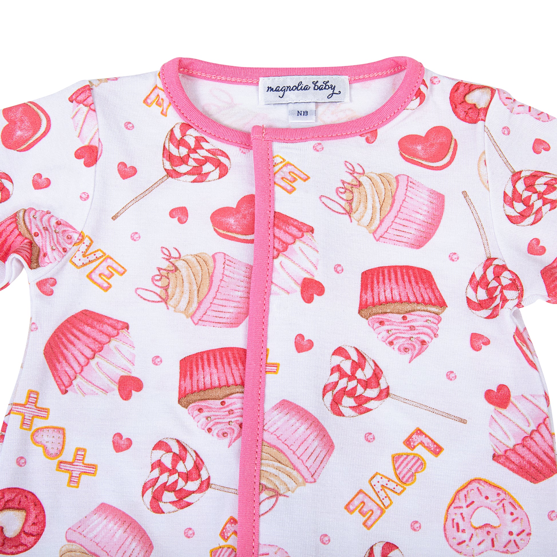 Magnolia Baby XOXO Sweets Printed Zipper Footie