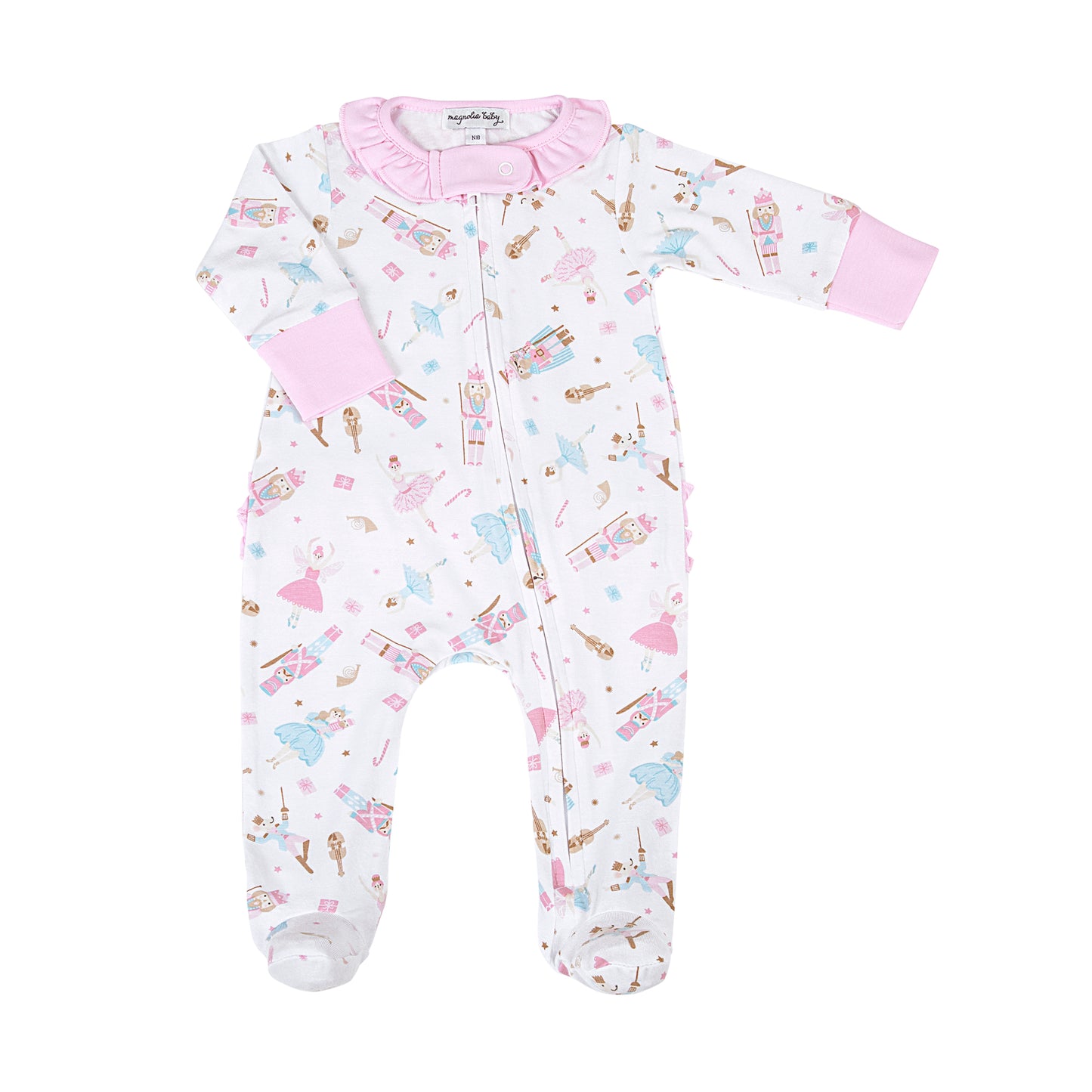 Magnolia Baby Nutcracker Ballet Printed Zipper Footie