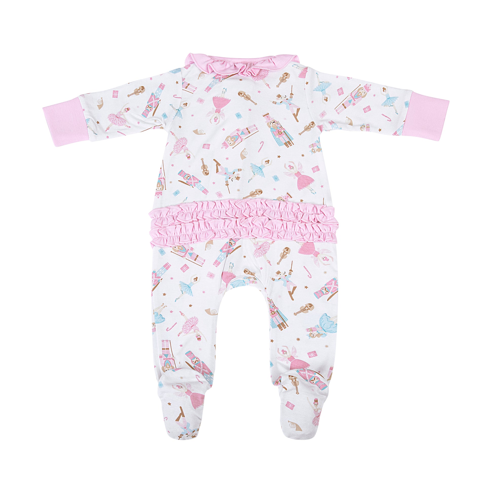 Magnolia Baby Nutcracker Ballet Printed Zipper Footie