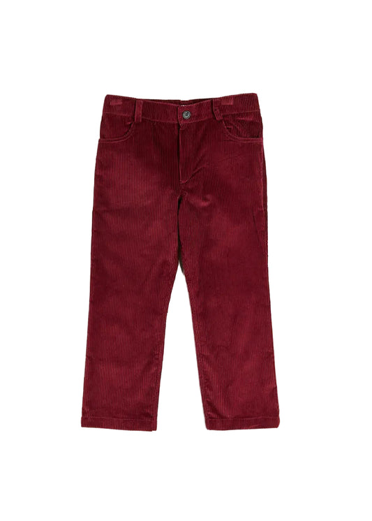 Pepa London Burgundy Corduroy Five Pocket Trousers