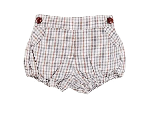 Cadogan Houndstooth Button Detail Bloomers in Camel