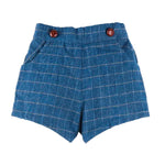 Pepa London Moreton Check Button Detail Bloomers in Navy
