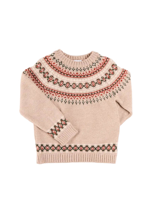 Pepa London Fair Isle Jacquard Jumper in Camel