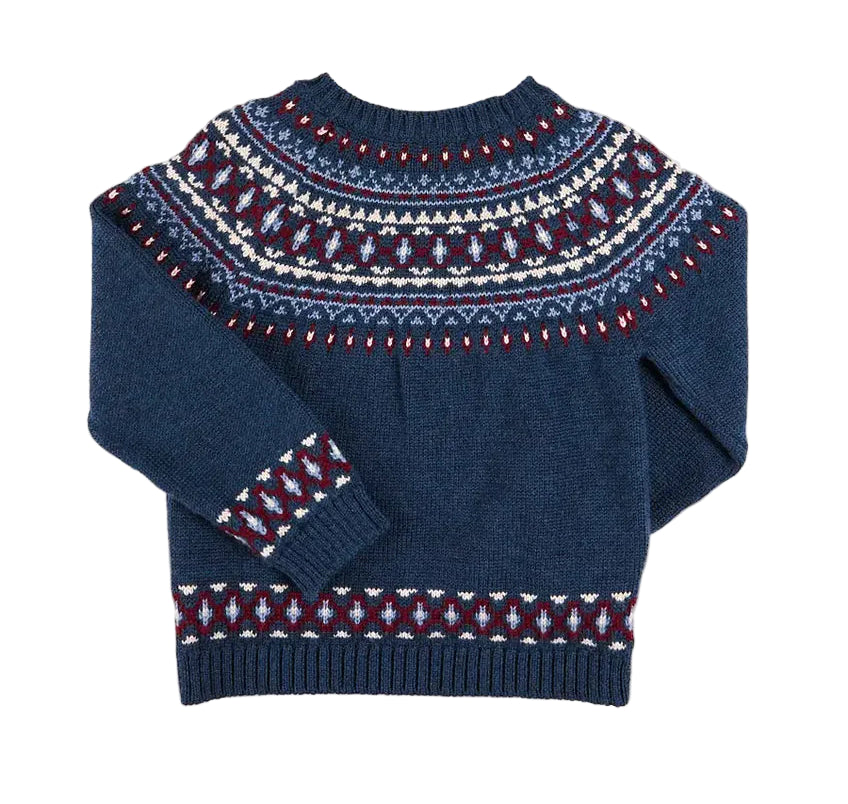Pepa London Fair Isle Jacquard Jumper in Navy