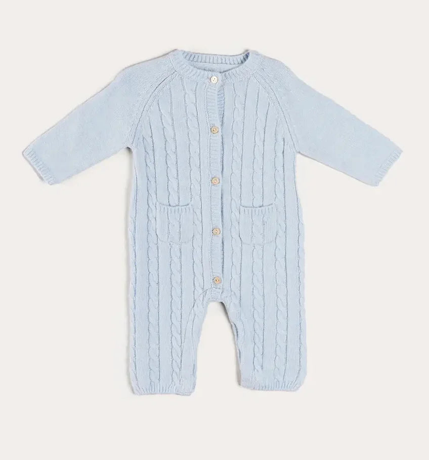 Pepa London Cashmere Cable Knit Pocket Detail All In One in Blue