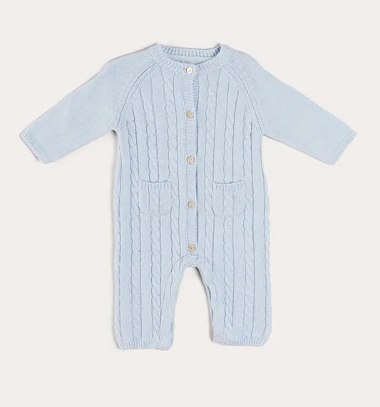 Pepa London Cashmere Cable Knit Pocket Detail All In One in Blue