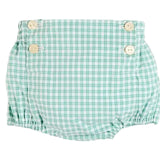 Pepa London Lucas Check Button Detail Bloomers in Green