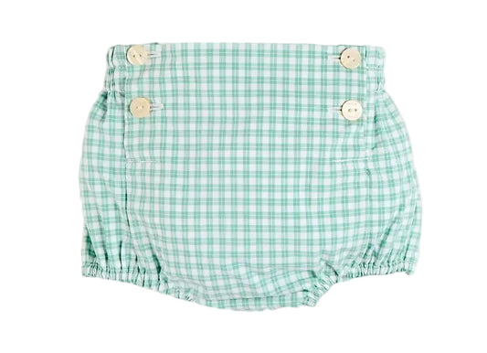 Pepa London Lucas Check Button Detail Bloomers in Green