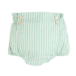 Pepa London Wimbledon Stripe Button Detail Bloomers in Green