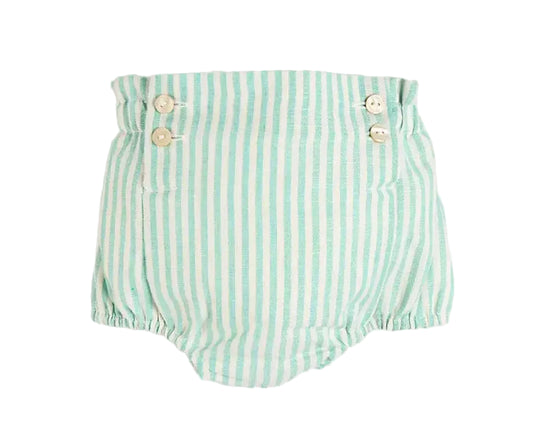 Pepa London Wimbledon Stripe Button Detail Bloomers in Green