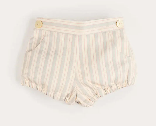 Pepa London Brompton Stripe Pocket Detail Bloomers in Beige