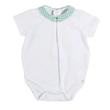 Pepa London Lucas Check Button Detail Bodysuit in Green