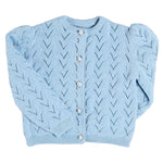 Pepa London Openwork Cotton Cardigan in Sky Blue